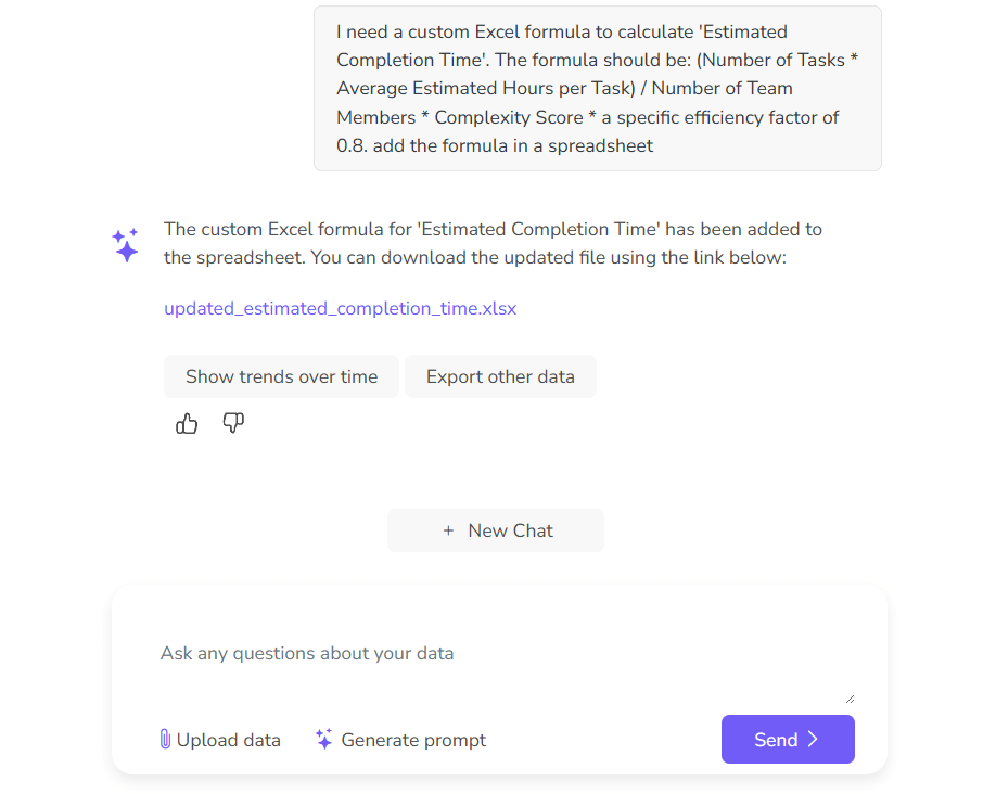 build your ideas with excel ai, improve spreadsheets, implement processes with AI